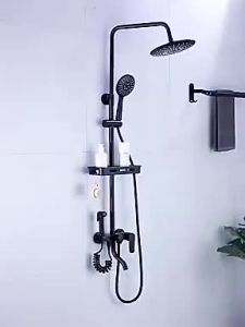 DEKES 304 Stainless Steel Bathroom 4 in1 Brass Shower Set Adjustable 360 Rotating Hotand Cold Shower Set