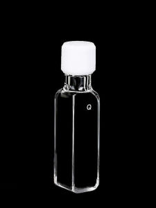 Quartz Cuvette Fluorescence Sealable Cells 10*10mm Thread GL 14 Screw Cap (Closed) and Silicone Rubber Seal Replace Hellma