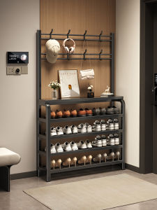 FWTDF | Multi-level Sturdy Iron Shoe Rack with Integrated Hanger