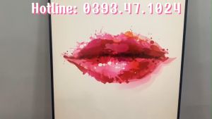 Tranh trang trí salon makeup tóc mi móng chất liệu canvas đã gồm có khung composite gắn móc treo tặng đinh treo 3 chân nhiều size