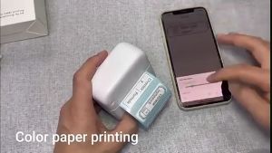 เครื่องพิมพ์ฉลากเครื่องพิมพ์บลูทูธแบบพกพา Mini Pocket Handheld Label thermal printer bluetooth 9 ม้วน [ฟรีกระดาษอีก 9 ม้วน] พิมพ์สติกเกอร์ Peripaga Paperane เครื่องปริ้นได้ทั้ง Flash kerry Best และ J&T kerry