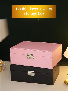 【New Arrival】 Jewelry Holder Box with Lock Jewelry Storage Box Multi-pockets Jewelry Storage Holder Case 2 Layer for Bracelets Watches
