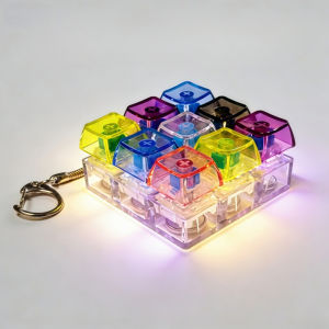 2026 HOT Multi-Style LED Light-Up Keycap Keychain Clicker Fidget Toy Stress Relief Portable Desk Accessory for Kids Adults