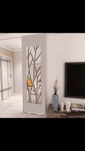 Mirror wall stick self-adhesive branches 3D acrylic living room dining room porch TV background wall stick