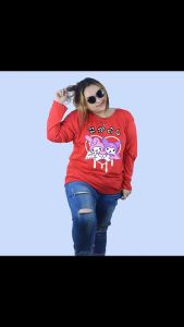 Baju Kartun Lengan Panjang Jumbo Kuromi Kaos Panjang LD 150 140 130 120 110 100 Wanita