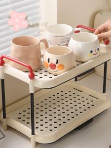 ชั้นวางของอเนกประสงค์2ชั้น มินิมอล ที่วางแก้วน้ำ ช้ันวางแก้วน้ำ จัดเก็บเป็นระเบียบ