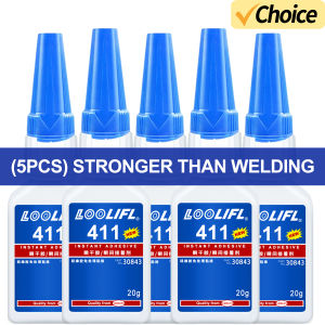 LOOLIFL 1-5pcs 411 Instant Strong Super Glue Universal Superglue Mighty Instant Glue for Resin Ceramic Metal Glass DIY Fast Dry