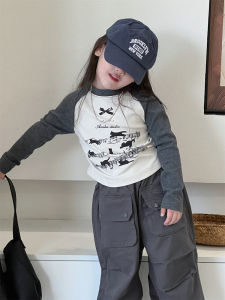 Stylish Slim Fit American Letter Print T-Shirt Girls Spring Fashionable Work Pants Inner Outer Match T-Shirt Trendy Top