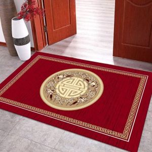 VIKAMA Plush Oriental Doormat Luxury Velvet Entryway Rug Non-Slip for Hallway Home Decor Machine Washable Carpet soft