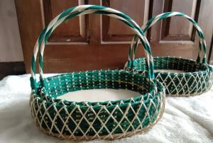 keranjang parcel buah/sayur model nanasan rotan asli