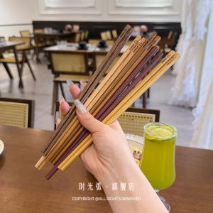 High Temperature Resistant Red Mahogany Wood Chopsticks Antibacterial Anti Slip Home Use New Style Cartoon Design Dining Utensils