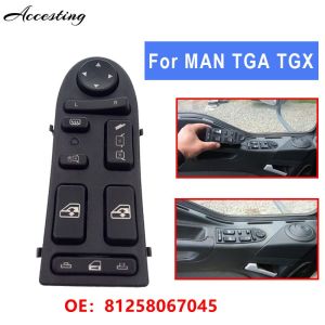 สวิตช์กระจกหน้าต่างรถยนต์สวิตช์ยกกระจกไดรฟ์ซ้าย81258067045 81258067098สำหรับ MAN TGA tgx