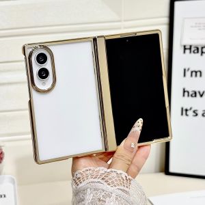 szhaiyu | Electroplating Transparent Phone Case for Samsung Galaxy Z Fold 8 Fold8 Ultra Fold 7 6 5 Shockproof Hinge Protection Hard Cover