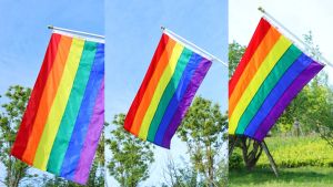 ธงสีรุ้ง LGBTQ ธงเกย์ ธงสายรุ้ง ธงหลากสี ขนาด 90*150cm /14*21cm(10 ชิ้น) โบก ขนาดเล็ก