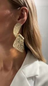 Ingemark | Ingemark Unique Irregular Big Fold Spiral Stud Earrings Women Trendy Metal Geometry Texture Piercing Earrings 2026 New Jewelry