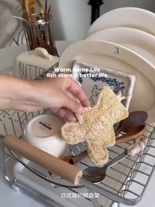 NBSail สไตล์นอร์ดิกสแตนเลสจานระบายน้ำเครื่องช้อนและถ้วยเก็บรักษาชั้นวางผู้จัดครัว ชั้นวางของ