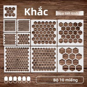 10 Chiếc Tổ Ong Lục Giác Stencil Bộ DIY Nghệ Thuật Trang Trí Trên Tường Vải Gỗ Canvas-Thiết Kế Hoa Văn Lục Giác