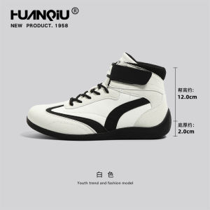 HuanQiu Mens High Top Casual Shoes Thick Sole Boxing Style Fashionable Leisure Sneakers Comfortable Breathable Fabric Inner