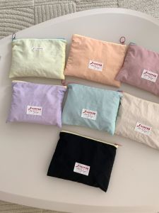 แบบพกพาสีมาการองสไตล์สดซองจดหมายแพ็คเยาวชนลําลองโพลีเอสเตอร์คลัทช์กระเป๋าซิป Macaroon รูปแบบ