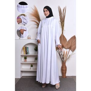(COD) Cayla Dress - Gamis Polos Cringkle Silk Sutra Muslim - Gamis Pesta Kondangan Polos Premium Standar Jumbo