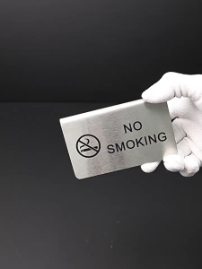 ส่งจากไทย🚀 ป้ายจองโต๊ะ ป้ายห้ามสูบบุหรี่ ป้ายตั้งโต๊ะ Reserved ป้ายจองสแตนเลส ป้ายจองโต๊ะสแตนเลส 2 ด้าน ขนาด 12 x 5cm