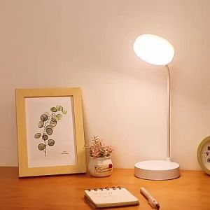 Lampu Belajar LED Tanpa Kabel Portable | Lampu Meja Kantor Rechargeable 3 Mode Cahaya Putih Kuning Hangat