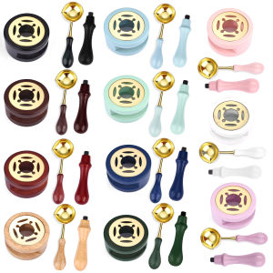 2/3Pcs Set Retro Sealing Wax Furnace Stove Pot Wood Handle Sealing Wax Spoon Wax Sealing Decorative For Candle Stamp Wax Stamp