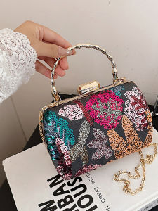 Shiny Sequin Handbag Elegant Lady Party Bag for Cheongsam Hanfu Versatile Chain Crossbody Bag New 2025 Summer Casual Style