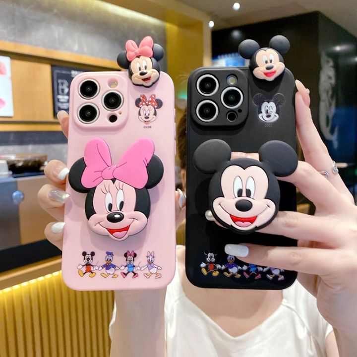 iPhone 16 15 14 13 12 Mini 11 Pro Max 6S Plus X XS Max XR Mickey  Minnie Mouse Stand Holder Papa Phone Case Lazada PH
