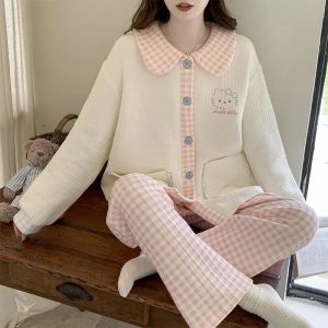 Japanese Kawaii Lolita 2 Piece Set Women Sweet Bow Pink Plaid Blouse Top Elegant Party Midi Skirt Suit Girls Korean Fashion Sets