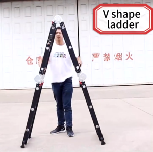 H3C บันไดพับได้  บันได บันไดอลูมิเนี ยมบันไดทรงM บันไดรับน้ำหนักได้ 200 KG บรรได แข็งแรงทนทาน ขนาด12/16/20 ขั้น(3.8/4.8/5.8m)  ความหนาของอลูมิเนียม 6.5mm ล็อคหนาแน่นปรับได้  ป้องกันการตก Folding aluminum ladder ห่อบับเบิ้ลส่ง