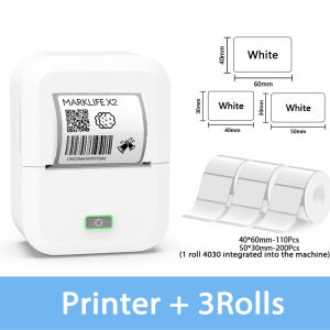 Marklife X2 Thermal Printer Label Printer Portable Bluetooth Inkless Self-Adhesive Printer For Gift/Diy/Marking/Tag/Label Printi
