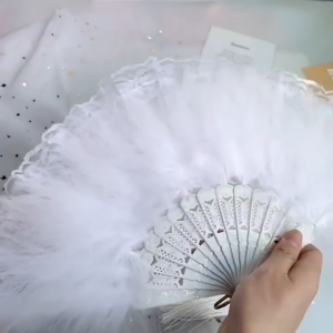 Retro Tassel Feather Fan/ Qipao and Hanfu Accessories Retro Chinese Folding Fan