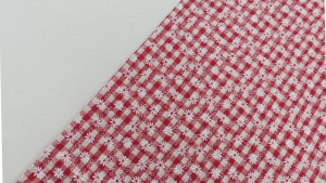 Charlie fabric ผ้าลินินลายสก็อตแดงพิมพ์ลายดอก ลายคมชัด สีสดสวยคุณภาพดีใส่สบายมีของส่งไวผ้าลายน่ารักผ้าหลาผ้ามัสลิน