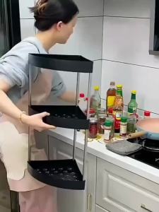 Multi-Purpose 3-Tier Corner Shelf Organizer Rustic Iron Bathroom Storage Kitchen Countertop Spice Rack & Vanity Holder