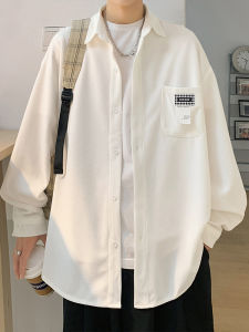 Loose Fit Mens Long Sleeve Shirt Casual Style plus Size Korean Version Autumn Fashion Workwear Polyester Fabric Sun Protection