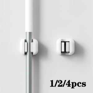 4/1pcs Wall Mounted Mop Clip Holder No-Punching Mop Brush Broom Hanger Rack Kitchen Bathroom Organizer Holder Hook Accessories