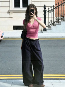 LIRUSHAN | New Pink Summer Two-Piece Set T-Shirts and Wide Leg Pants