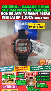 CASIO ORIGINAL - CASIO DW-291H-1BVDF - Men - Hitam Merah - Resin Band - NEW ARRIVAL - Jamdunia / Jam dunia JD18