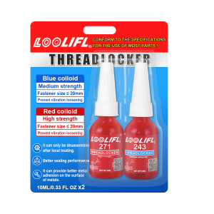 LOOLIFL 10ml Threadlocker Agents Anaerobic Glues Anti Loose 243 Blue Screw Glue And 271 Red Screw Glue Kit Sealer Sealing Glue