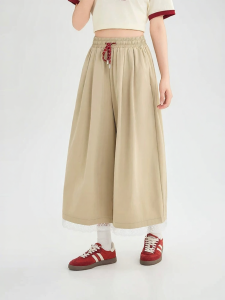 SANFU | Lazy Feeling Lace Stitched Wide Leg Culottes