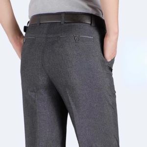 Big Plus Size Formal Pants Mens Summer Thin Autumn Thick Black Blue Grey Stretch Bussiness Loose Suit Office Trousers RIYBEOE