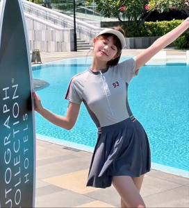 Bộ Đồ Bơi Nữ YLIKE Có Đệm Ngực Bộ Bơi Nữ Cộc Tay Đồ Bơi Cho Nữ Váy Bơi Nữ