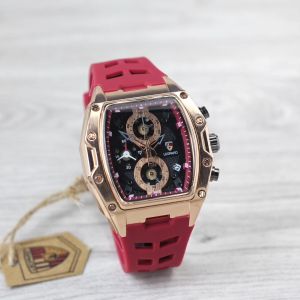 Jam tangan Leopard 8833 ttalo rubber chronograp /tanggal aktif analog original pria