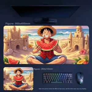 Bandai | High Definition Cartoon Anime ONE PIECE Luffy Zoro Leather Mouse Pad Office Bedroom High Value Computer Keyboard Mat Table Mat