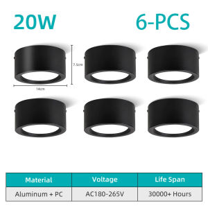 CANMEIJIA | AC180-265V Led Downlight 20W 30W Ceiling Surface Mounted Spots Lamp for Home Kitchen Hallway Porch Stair Metal Shell Down Light