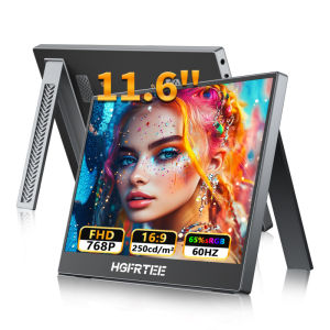 Màn Hình Di Động 116 Inch HGFRTEE Màn Hình Ngoài Cho Máy Tính Xách Tay Có Chân Đế USB-C Chơi Game Đa Nhiệm HDR10 16:9 LCD