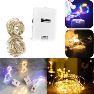 1/2M LED Flashing Light Strings Copper Wire String Lighting Garden Fairy Lights Universal Festival Party Gift Box Decor Lamp