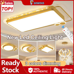 GOGEOUS creative ceiling lights modern design LED center light for ceiling Aisle ceiling lights tri colors dimming with remote Surface Mounted ceiling lamp for Bedroom Living Room Corridor Balcony