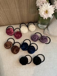 And ~~ 2! Exquisite Workmanship ~ Homemade Handmade Flower Gao Velvet Rose Hair Ring Hair Band